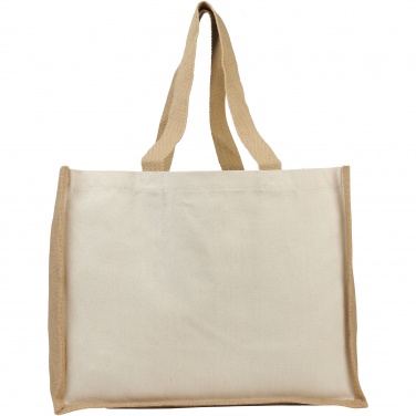 Logotrade advertising products photo of: Varai 320 g/m² canvas and jute shopping tote bag 23L