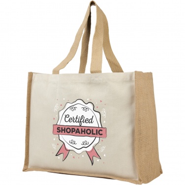 Logotrade corporate gift image of: Varai 320 g/m² canvas and jute shopping tote bag 23L