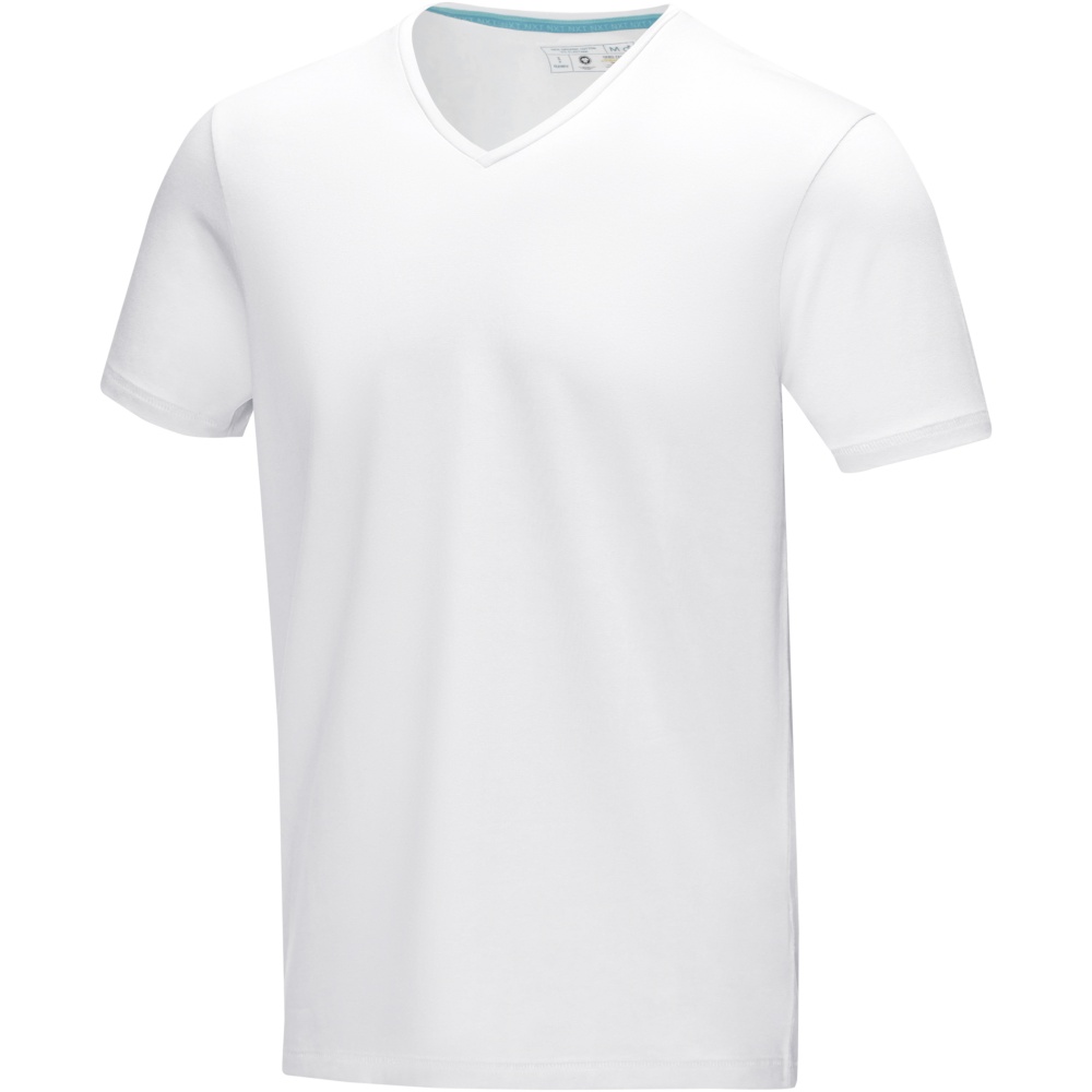 Logo trade promotional giveaway photo of: Kawartha short sleeve men's organic V-neck t-shirt