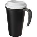 Americano® Grande 350 ml mug with spill-proof lid, Solid black / White