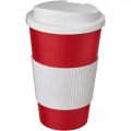 Americano® 350 ml tumbler with grip & spill-proof lid, Red / White