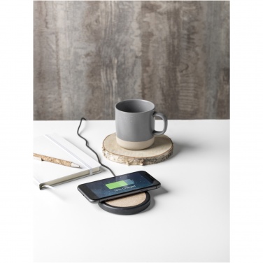 Logotrade business gift image of: Kivi 10W limestone/cork wireless charging pad