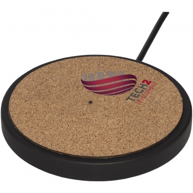 Logo trade business gifts image of: Kivi 10W limestone/cork wireless charging pad