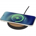 Kivi 10W limestone/cork wireless charging pad, Solid black / Natural