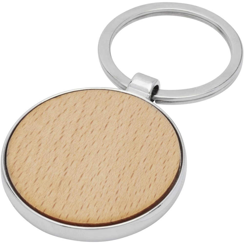 Logo trade promotional gifts image of: Moreno beech wood round keychain