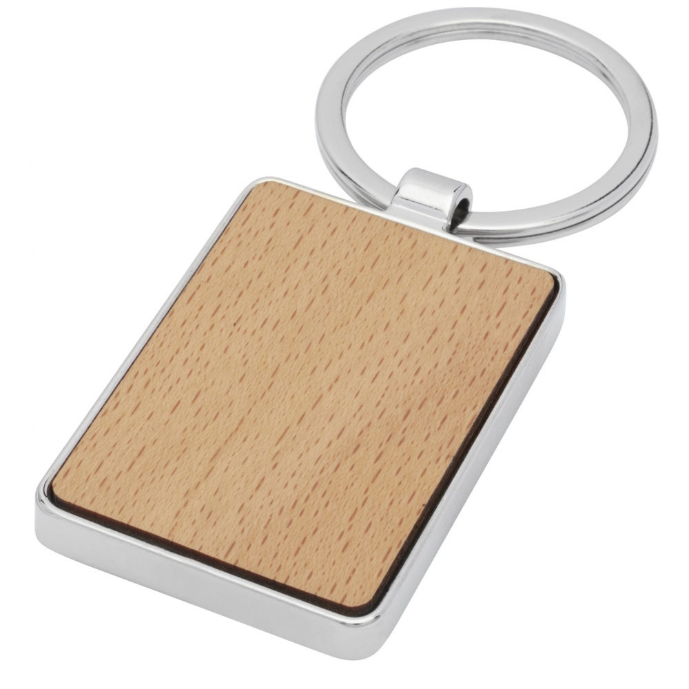 Logotrade corporate gift picture of: Mauro beech wood rectangular keychain