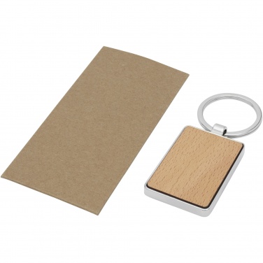 Logotrade promotional gift image of: Mauro beech wood rectangular keychain