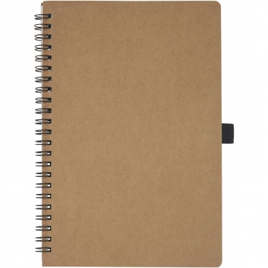 Logotrade promotional item image of: Cobble A5 wire-o recycled cardboard notebook with stone paper