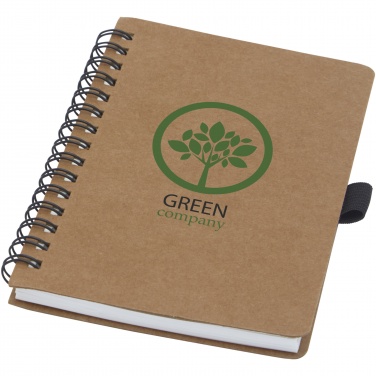 Logo trade promotional products picture of: Cobble A6 wire-o recycled cardboard notebook with stone paper