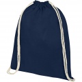 Oregon 140 g/m² cotton drawstring bag 5L, Navy