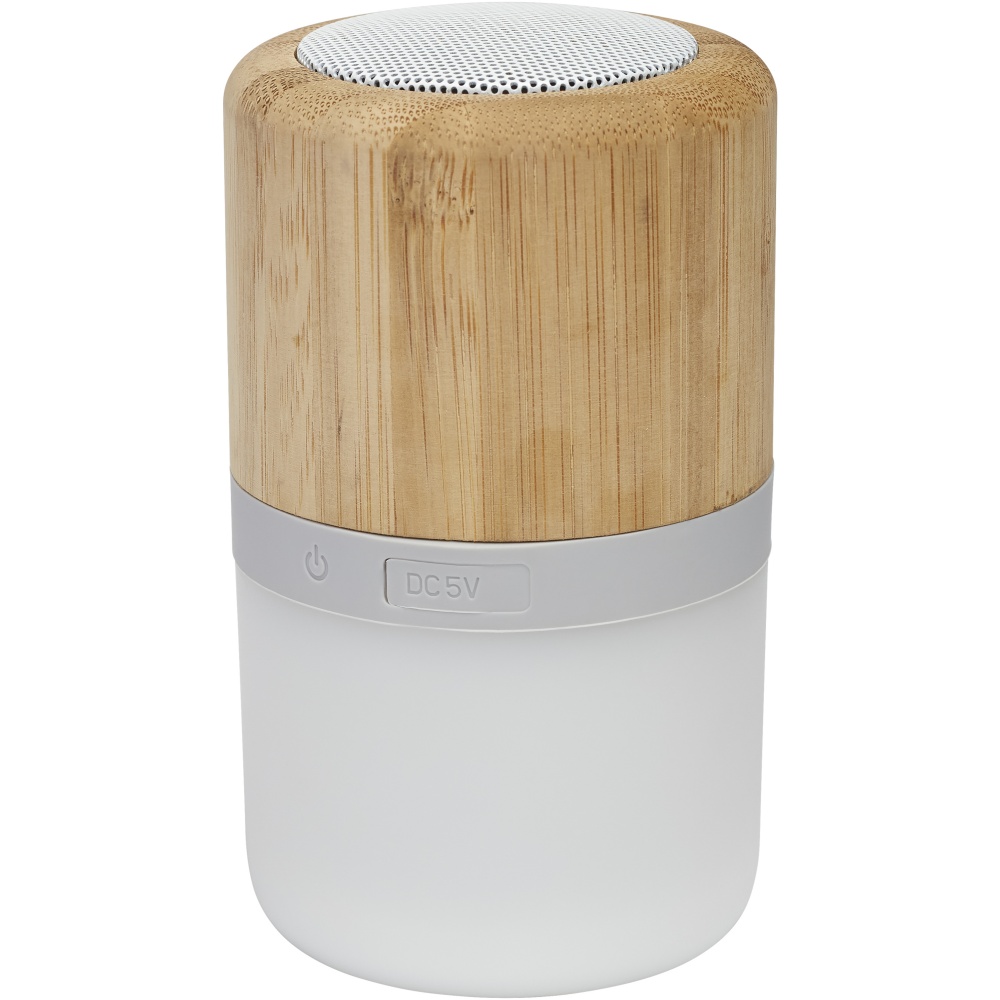 Logo trade promotional gifts image of: Aurea bamboo Bluetooth® speaker with light 