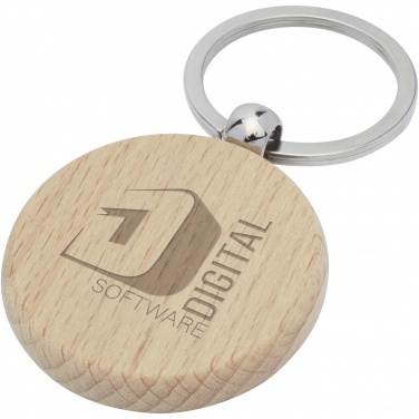 Logotrade advertising product image of: Giovanni beech wood round keychain