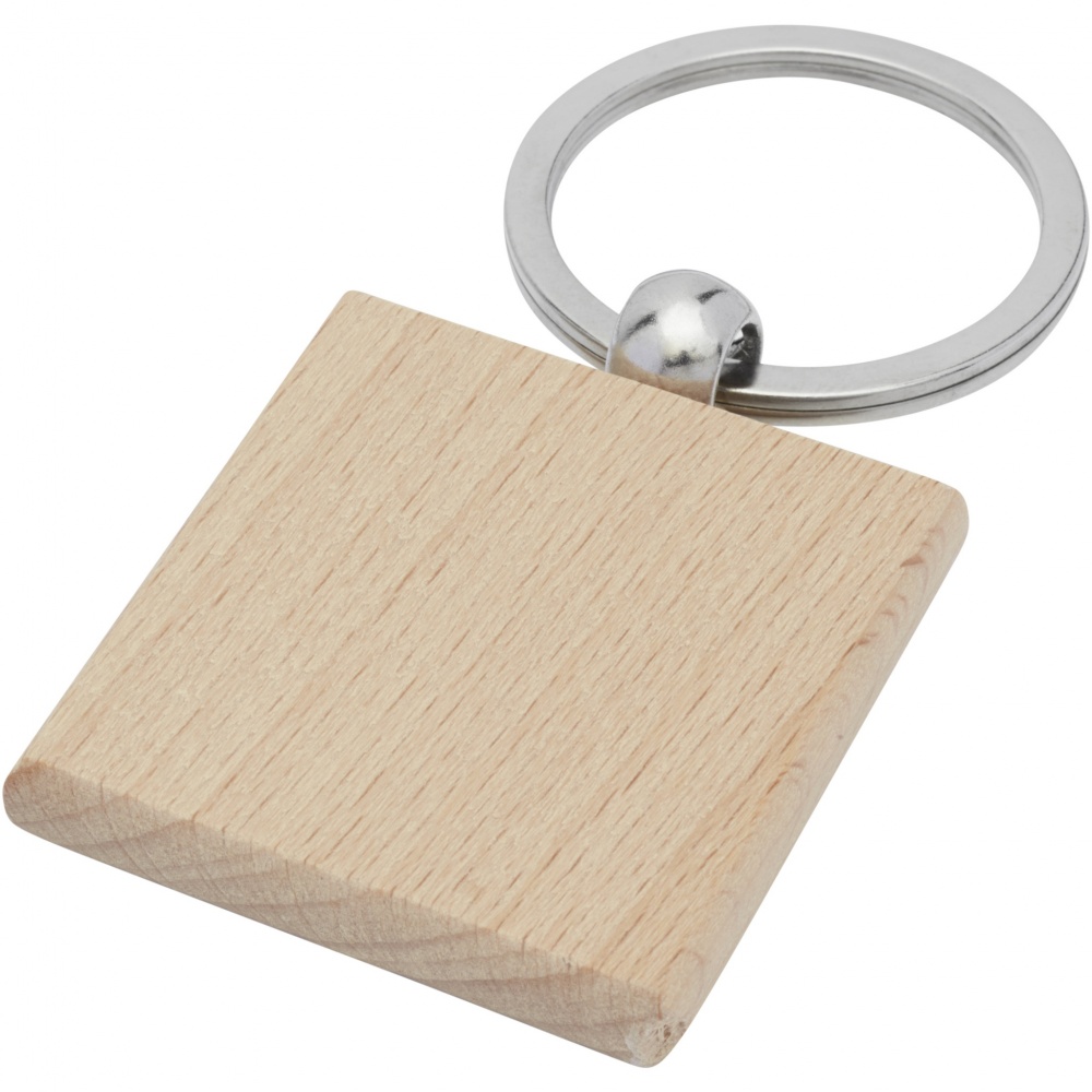 Logo trade corporate gift photo of: Gioia beech wood squared keychain