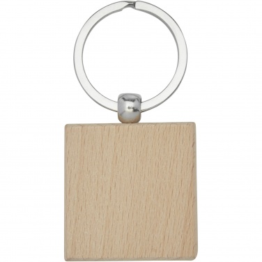 Logo trade advertising product photo of: Gioia beech wood squared keychain