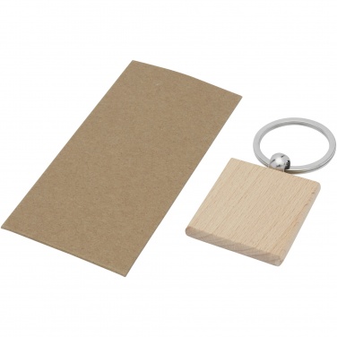 Logotrade corporate gift picture of: Gioia beech wood squared keychain