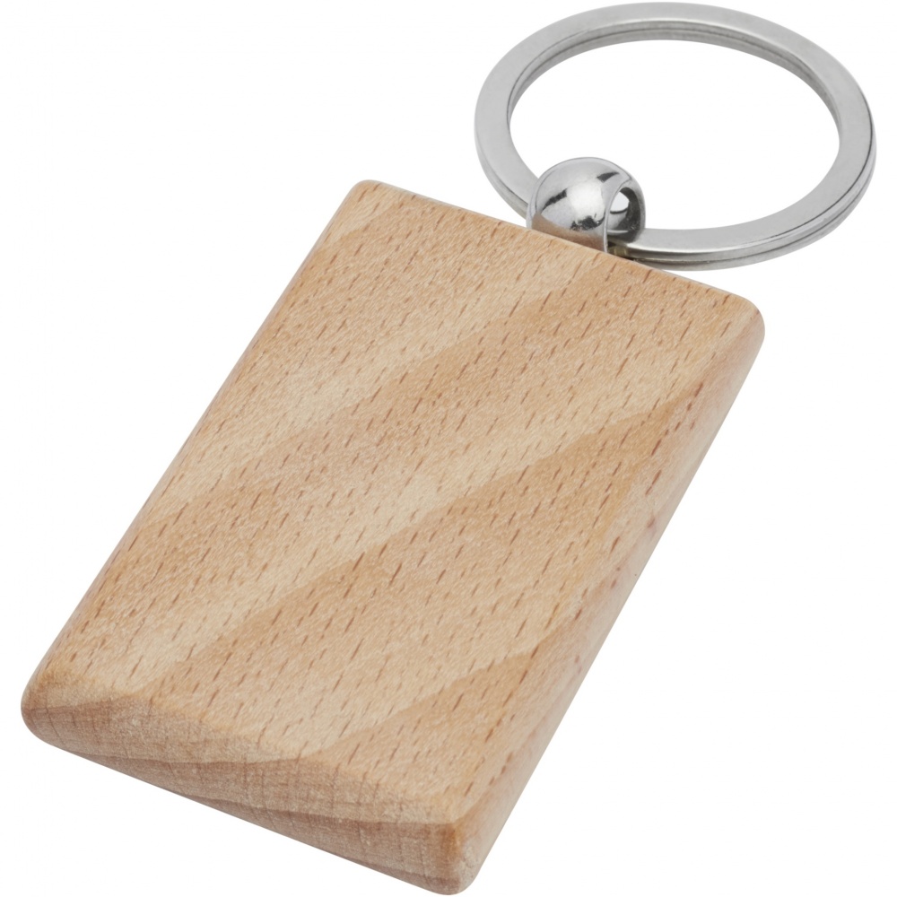 Logotrade advertising product picture of: Gian beech wood rectangular keychain