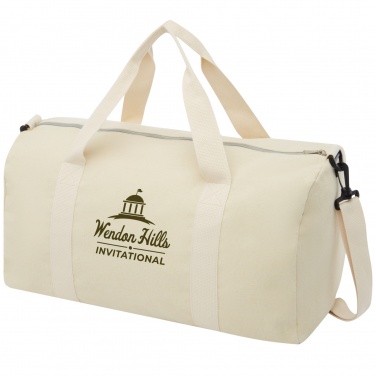 Logotrade business gift image of: Pheebs 450 g/m² recycled cotton and polyester duffel bag 24L