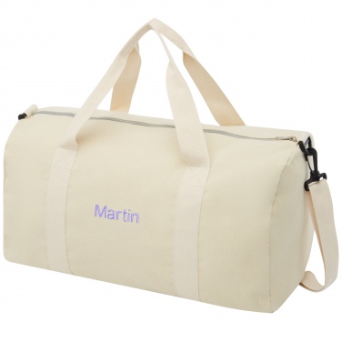 Logo trade promotional products picture of: Pheebs 450 g/m² recycled cotton and polyester duffel bag 24L