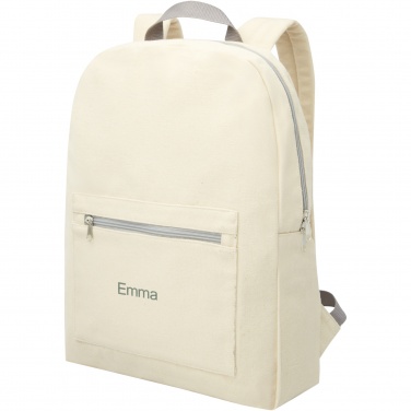 Logo trade promotional merchandise photo of: Pheebs 450 g/m² recycled cotton and polyester backpack 10L