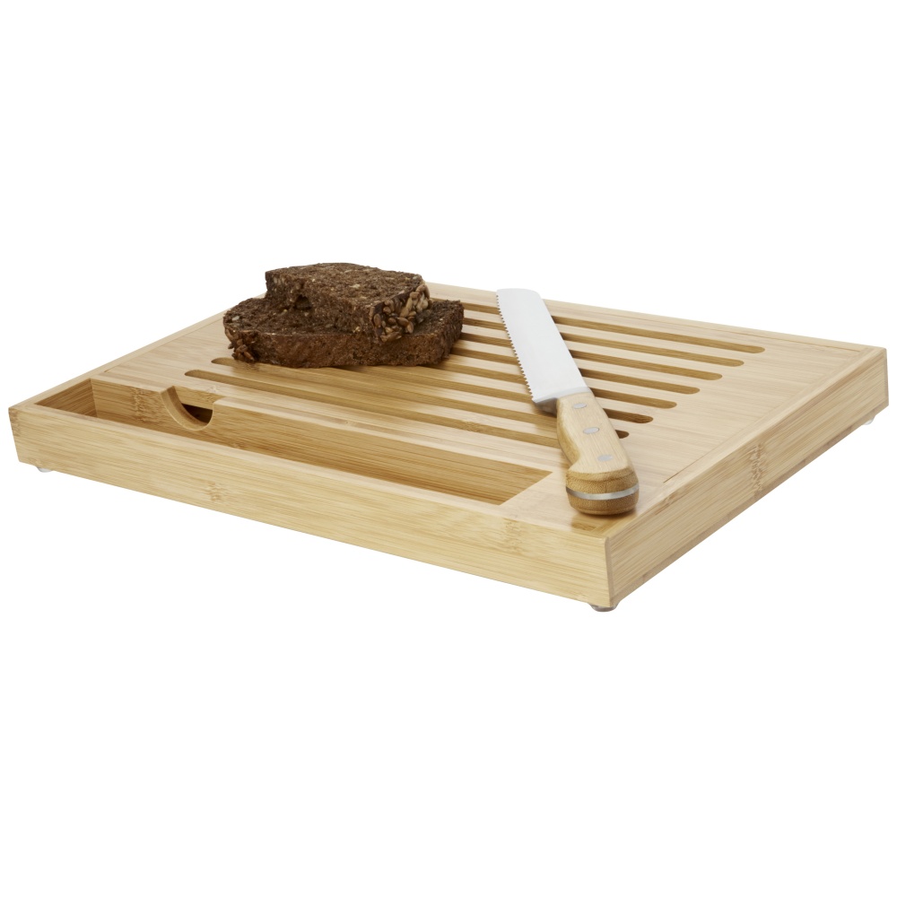 Logo trade corporate gifts image of: Pao bamboo cutting board with knife