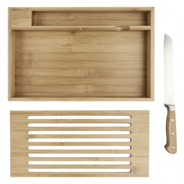 Logo trade promotional item photo of: Pao bamboo cutting board with knife