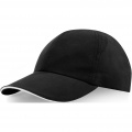 Morion 6 panel GRS recycled cool fit sandwich cap, Solid black