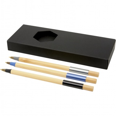 Logo trade promotional merchandise image of: Kerf 3-piece bamboo pen set