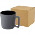 Cali 370 ml ceramic mug with matt finish, Solid black / Matted Grey