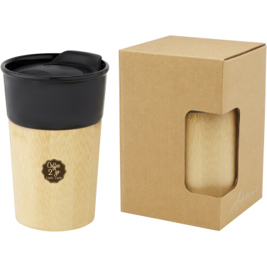 Logo trade promotional giveaways picture of: Pereira 320 ml porcelain mug with bamboo outer wall