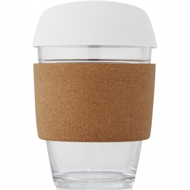 Logo trade promotional product photo of: Lidan 360 ml borosilicate glass tumbler with cork grip and silicone lid