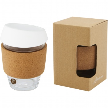 Logo trade promotional gift photo of: Lidan 360 ml borosilicate glass tumbler with cork grip and silicone lid