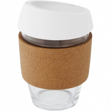 Logo trade promotional item photo of: Lidan 360 ml borosilicate glass tumbler with cork grip and silicone lid