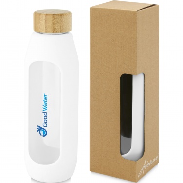 Logo trade promotional item photo of: Tidan 600 ml borosilicate glass bottle with silicone grip