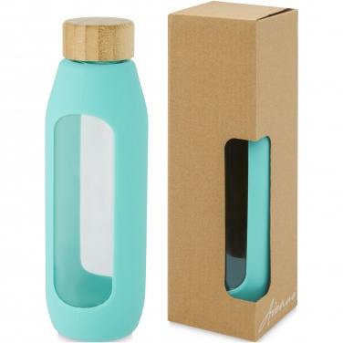 Logo trade promotional gifts image of: Tidan 600 ml borosilicate glass bottle with silicone grip