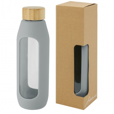 Logo trade promotional giveaways image of: Tidan 600 ml borosilicate glass bottle with silicone grip