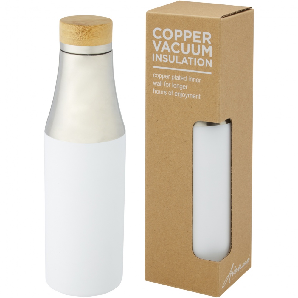 Logotrade promotional merchandise picture of: Hulan 540 ml copper vacuum insulated stainless steel bottle with bamboo lid