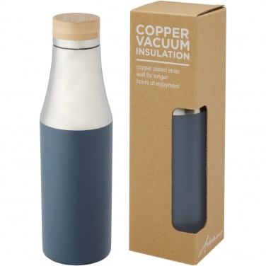 Logotrade business gift image of: Hulan 540 ml copper vacuum insulated stainless steel bottle with bamboo lid