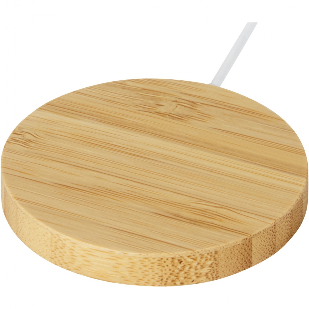 Logo trade business gift photo of: Atra 10W bamboo magnetic wireless charging pad