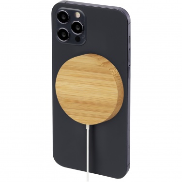 Logo trade advertising product photo of: Atra 10W bamboo magnetic wireless charging pad