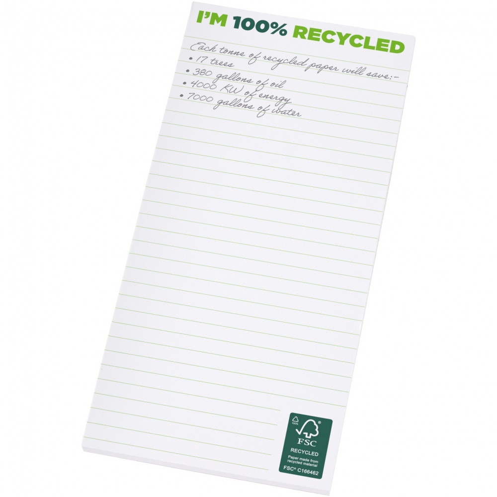 Logo trade corporate gift photo of: Desk-Mate® 1/3 A4 recycled notepad