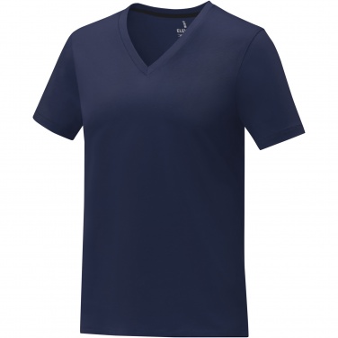 Logo trade corporate gifts image of: Somoto short sleeve women's V-neck t-shirt 