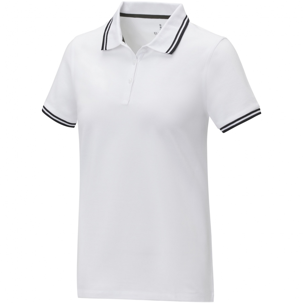 Logo trade promotional giveaways picture of: Amarago short sleeve women's tipping polo