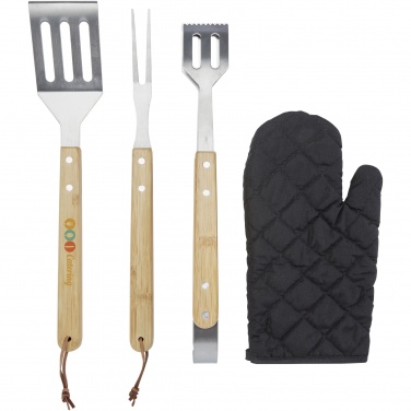 Logotrade business gift image of: Gril 3-piece BBQ tools set and glove 