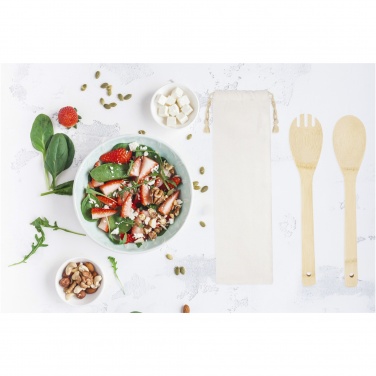 Logo trade promotional items image of: Endiv bamboo salad spoon and fork