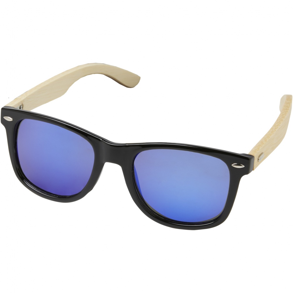 Logo trade promotional giveaway photo of: Taiyō rPET/bamboo mirrored polarized sunglasses in gift box