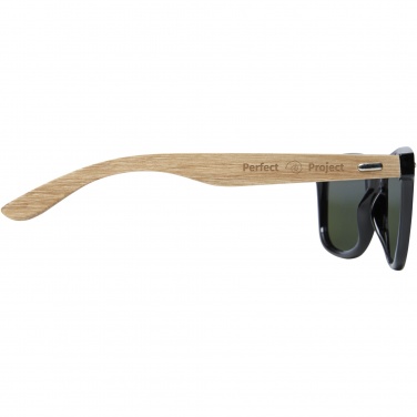 Logo trade promotional products image of: Hiru rPET/wood mirrored polarized sunglasses in gift box