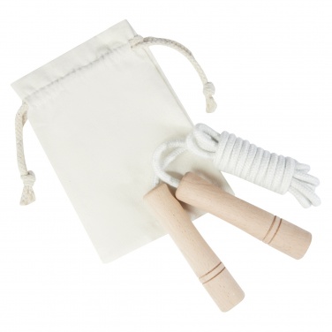 Logotrade advertising product image of: Denise wooden skipping rope in cotton pouch