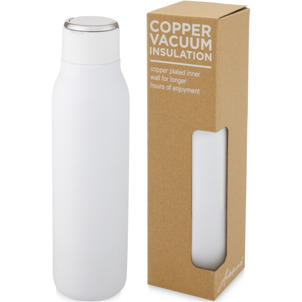 Logo trade promotional product photo of: Marka 600 ml copper vacuum insulated bottle with metal loop