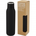 Marka 600 ml copper vacuum insulated bottle with metal loop, Solid black