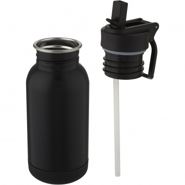 Logo trade promotional gifts image of: Lina 400 ml stainless steel sport bottle with straw and loop